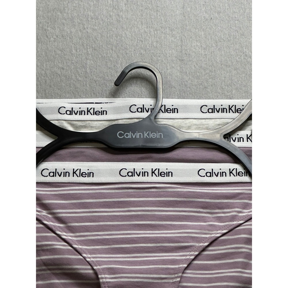 Calvin Klein Women Panties Medium Purple Grey NWT 3-Pack Bikini Logo Waistband - Picture 4 of 9